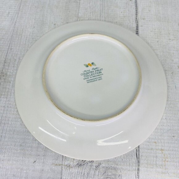 Julie Pople Avon COUNTRY FRUIT COLLECTION Porcelain Lemon Rim Saucers Set of 4 - Picture 3 of 16